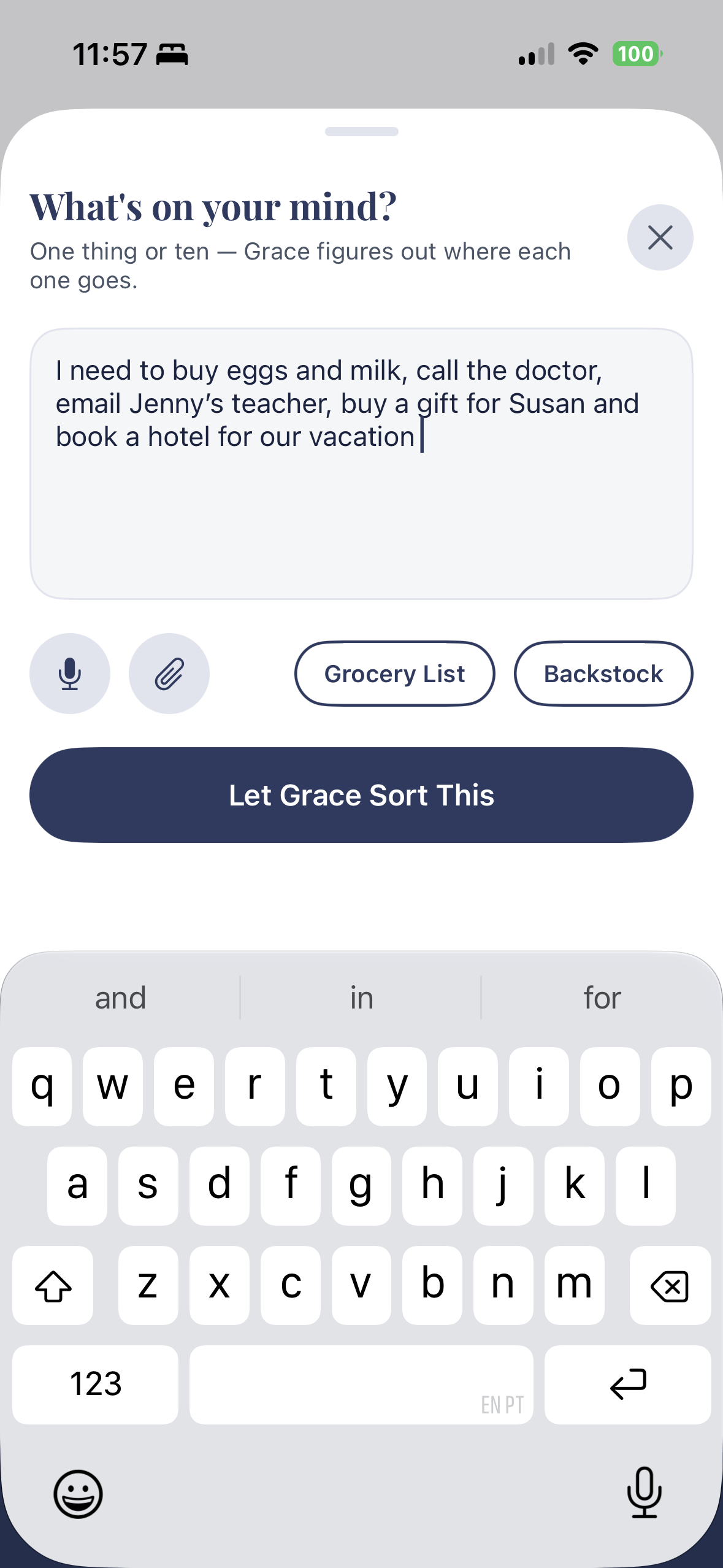 Grace Capture screen